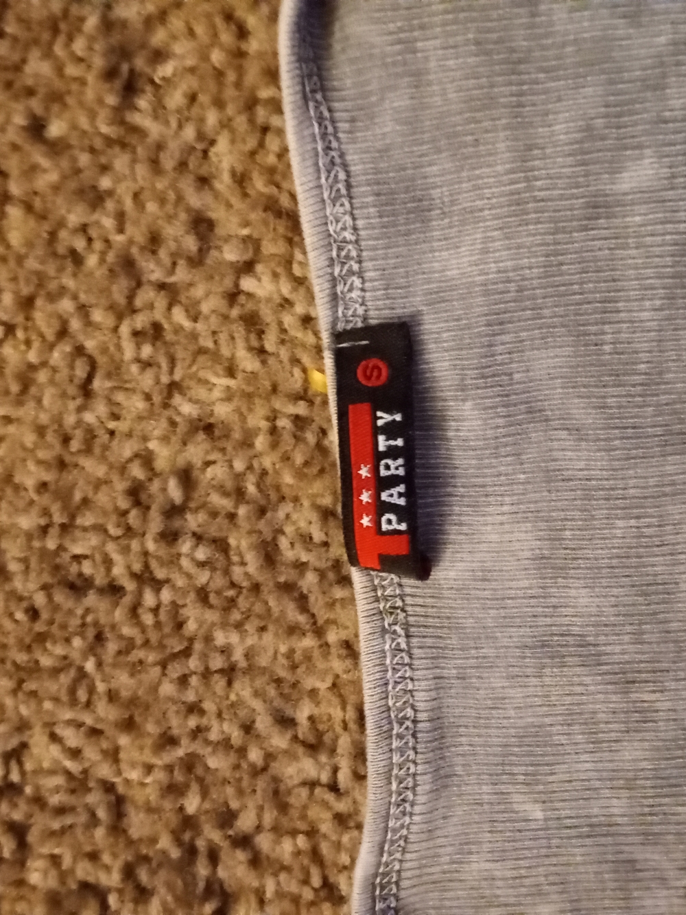 PartyLite Light Blue Women’s Top with Black/Red Label